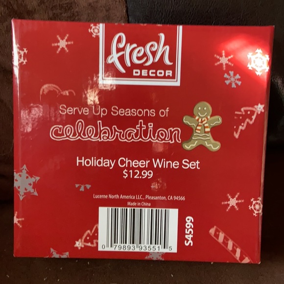 🌈 5 for $10-BNWT-Christmas wine stopper and wine glass tags - Picture 2 of 4